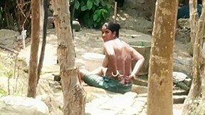 Is Showing Her Boobes While Taking Bath With Indian Aunty